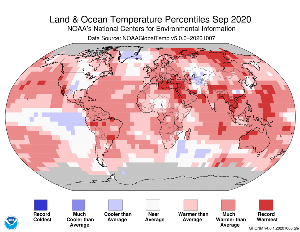 September 2020 was the hottest September on record.