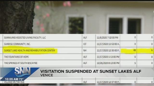 Visitation at Sunset Lakes Rehab is suspended